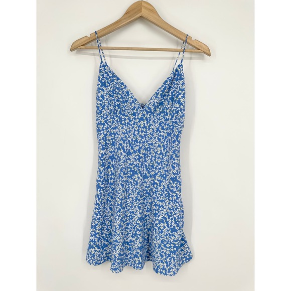 ZARA Floral Print Mini Dress V-Neck Spaghetti Strap Smocked Sundress - Picture 5 of 13